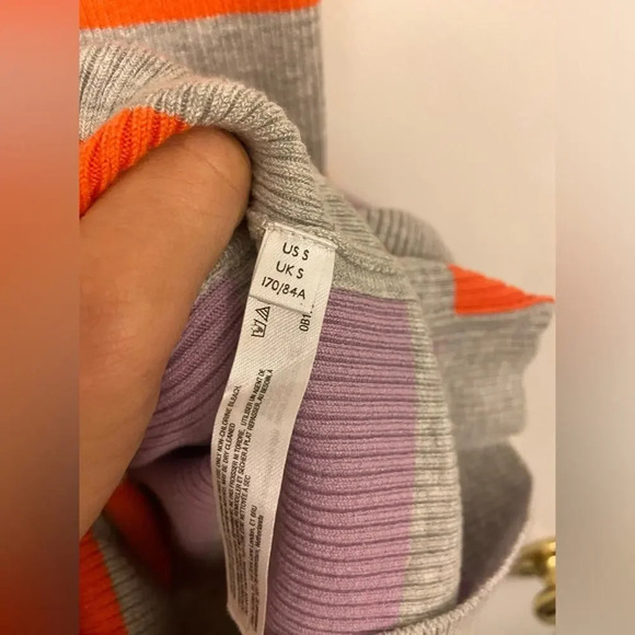 Anthropologie Daily Practice Sleeveless Mock Neck Striped Sweater Dress Size S - Picture 7 of 9